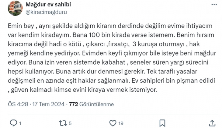Kiracı ve ev sahibi anlaşmazlıklarında yıllar sürecek bir süreç var: TBMM adil çözüm bulmalı! 
