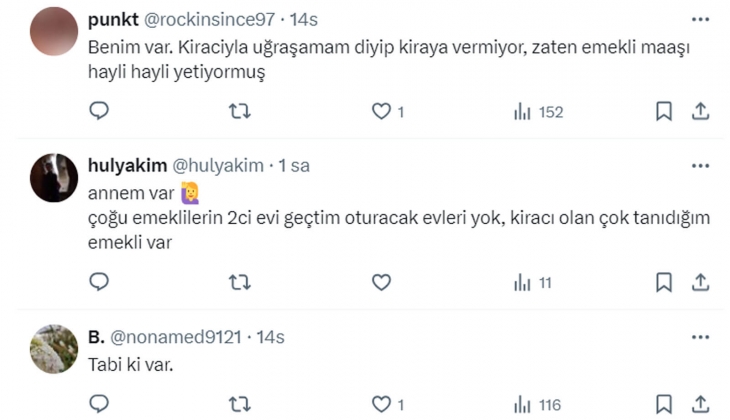 Sosyal medyada dikkat çeken soru: Emekli olup da kirada evi olmayan tanıdığınız var mı?