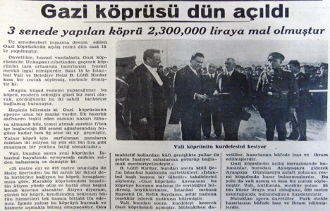 1939 yılında Atatürk Köprüsü nün açılışı yapılmış!