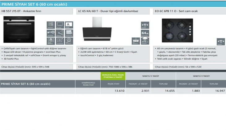 Siemens ankastre setlerde yeni fırsat! İşte Mart 2022 fiyat listesi...