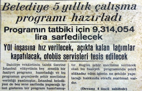 1937 yılında İstanbul Belediyesi 5 yıllık çalışma programı hazırlamış!