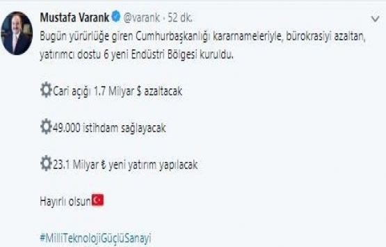 23 milyar TL lik 6 yeni Endüstri Bölgesi kuruldu!