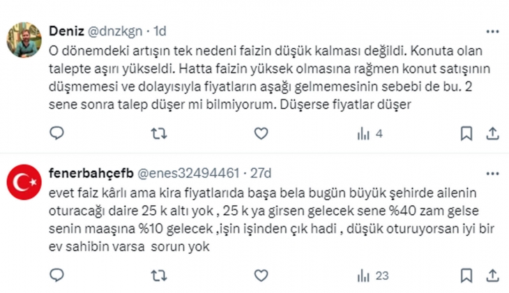Faizler düşünce konut fiyatları fırlamaz: 2021 Eylül ün bile gerisine düşer!