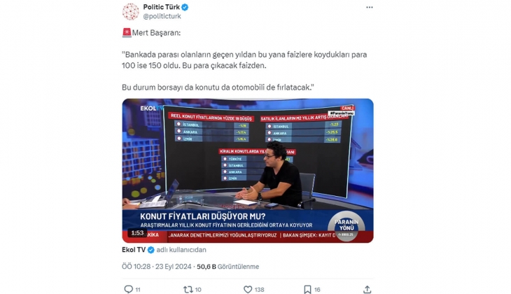 Ekonomist Mert Başaran: Borsa, konut ve otomobil uçacak! 