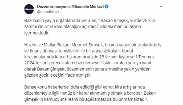 Yüzde 25 kira zammı sınırı kalkıyor iddiasına yalanlama! 