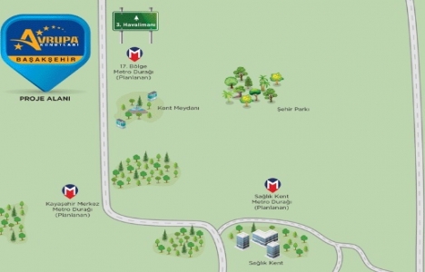 Başakşehir Avrupa Konutları projesi konum!