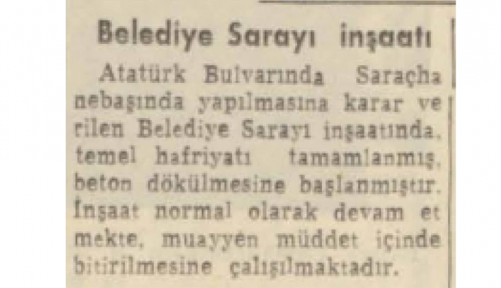 1954 te Atatürk Bulvarı na Belediye Sarayı yapılmış!