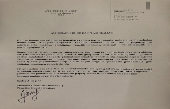 Alkoçlar Grubu ndan haciz açıklaması!