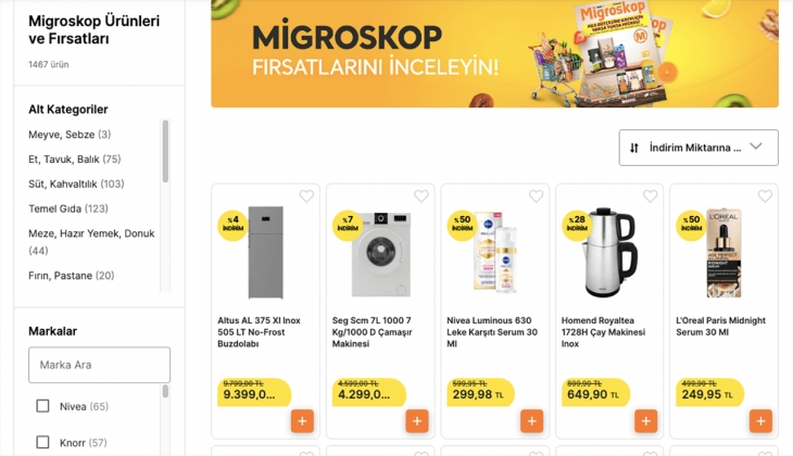 Migros Sanal Markette Migroskop fırsatları sizleri bekliyor! İşte 12 Eylül 2022 fiyat listesi