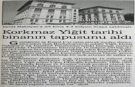1998 yılında Nemlizade Tütün Deposu 16.250.000 dolara satılmış!