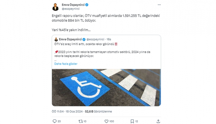 Otomobil alacaklara yüzde 45 indirim müjdesi: ÖTV muafiyetiyle 1 milyon 591 bin TL yerine 884 bin TL ödeniyor!