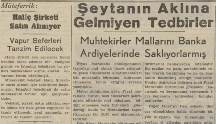 1941 yılında Belediye Haliç şirketini satın almış! Vapur seferleri düzenli hale getirilmiş
