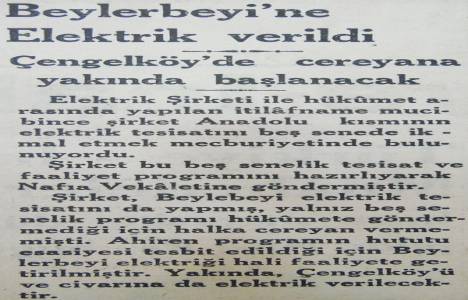 Beylerbeyi, 1932 yılında elektriğe kavuşmuş!