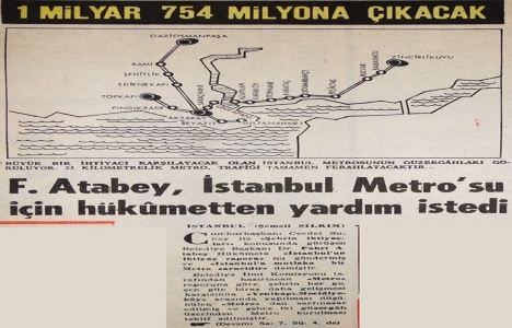 1972 yılında İstanbul Metrosu için hükümetten yardım istenmiş!