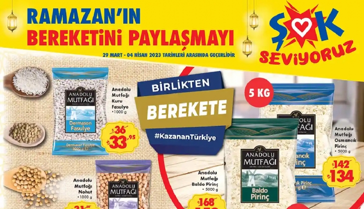 ŞOK Market'e Ramazan bereketi peş peşe geldi! Yüzde 40'a varan indirimli ürünler kapış kapış satılacak! 5 kg pirinç...