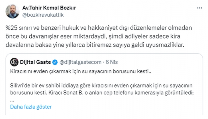 Şu an adliyeler sadece kira davalarına baksa yine yıllarca bitiremez!