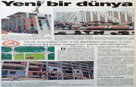 1997 yılında Teras Konutları nda 4 milyar liradan başlayan fiyatlarla daire!