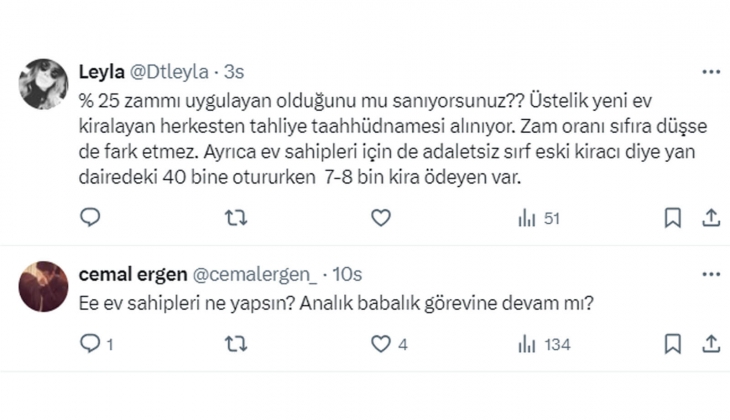 Sosyal medyada kira krizi tam gaz: Kiralarda yüzde 25 zam sınırı kalkarsa çok kişi evsiz kalır, sokakta kalır!