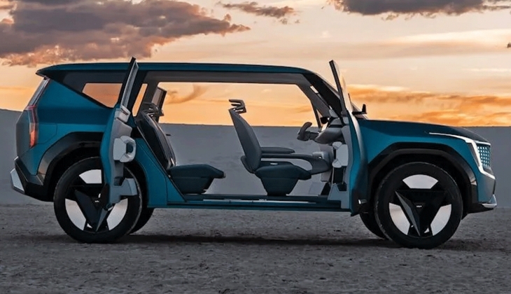 Yedi kişilik elektrikli Kia EV9 modeli Türkiye yollarında!