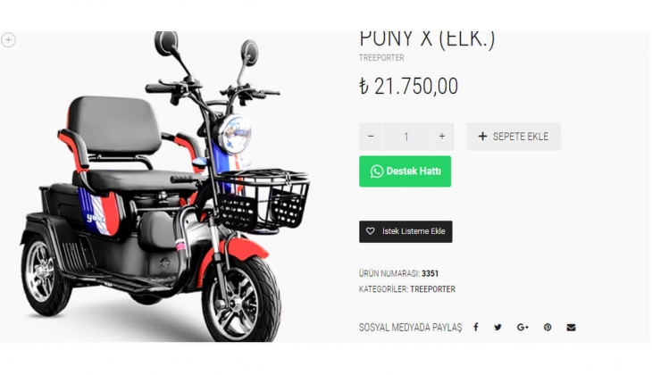 Yuki YK-32-A PONY X üç tekerlekli iki kişilik elektrikli motosiklet kaç TL? İşte 27 Nisan 2022 fiyat listesi!