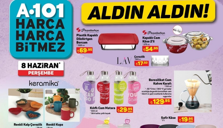 A101’den son çağrı! Piknik sandalyesi 170 TL’ye, cam kahve karafı 130 TL’ye, düzenleyici raf 50 TL’ye düştü!