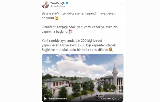 Hayırseverlerin destekleriyle Başakşehir’e cami ve taziye evi yapılıyor!