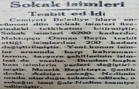 1932 yılında İstanbul'da 6200 tane sokak ismi varmış!