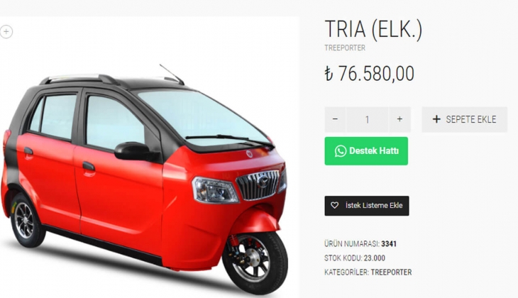 Elektrikli Yuki üç tekerlekli TRIA fiyatları ne kadar? İşte 22 Haziran 2022 fiyat listesi...
