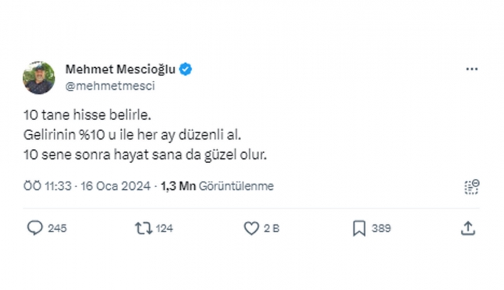 10 hisse belirle, gelirinin yüzde 10 uyla her ay düzenli alım yap!