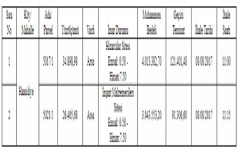 Karaman Hamidiye de 7 milyon TL ye satılık 2 arsa!
