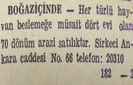 1945 yılında Yeniköy de 11 odalı bir yalı 40 bin liraya satılacakmış!