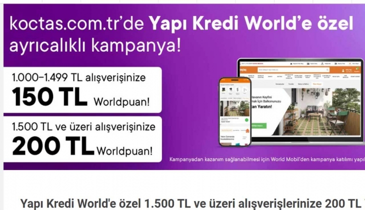 Koçtaş’tan online alışveriş yapan herkese 200 TL! Üzülmemek için elinizi çabuk tutun!