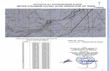 Kütahya Çavdarhisar Meter Steunene Kutsal Alanı 1. derece arkeolojik sit alanı oldu!