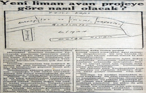 1937 yılında Yenikapı Limanı için avan proje hazırlanmış!