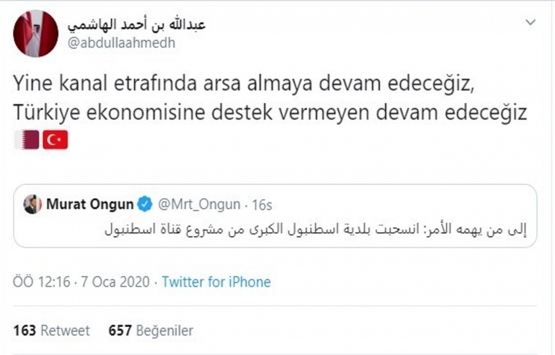 Kanal İstanbul için Arapça tweet atışması!