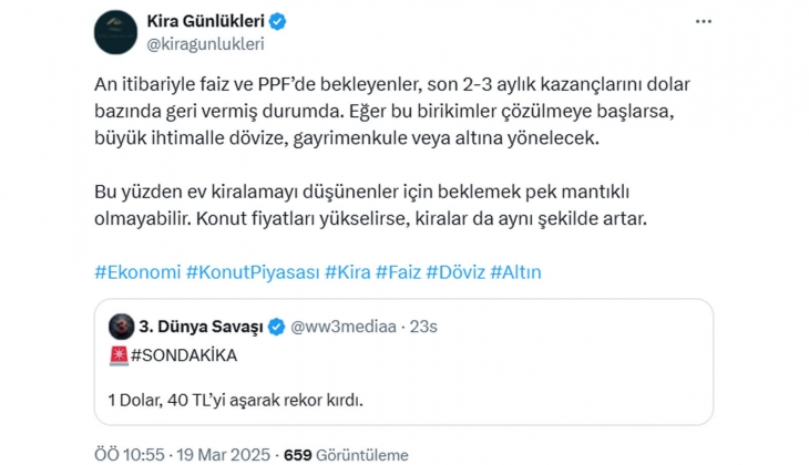 Faiz ve PPF de bekleyenler son 2-3 aylık kazançlarını geri verdi: Ev kiralayacaklar beklemeli mi? Kiralar artar mı?