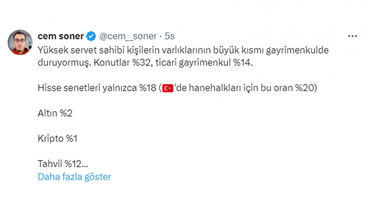 Yüksek servet sahiplerinin varlıklarının büyük kısmı gayrimenkulde! 