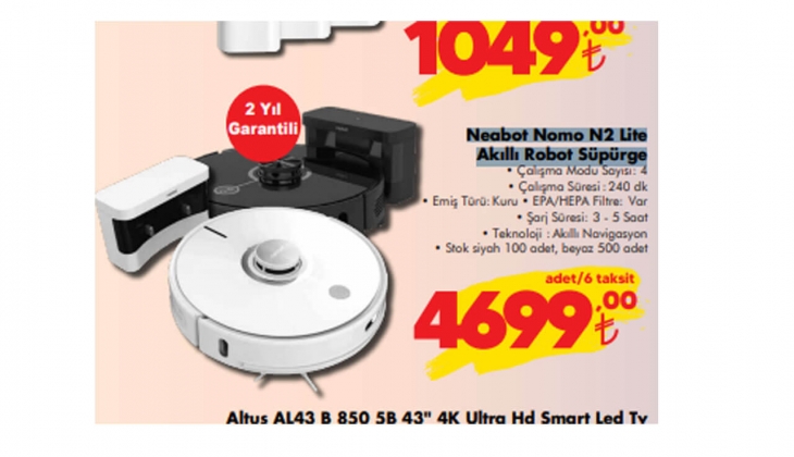 ŞOK ta Neabot Nomo N2 Lite Akıllı Robot Süpürge kaç TL? İşte 13 Nisan 2022 fiyat listesi...