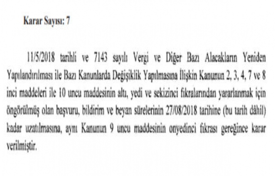 Vergide yeniden yapılandırmada süre 27 Ağustos a uzatıldı!
