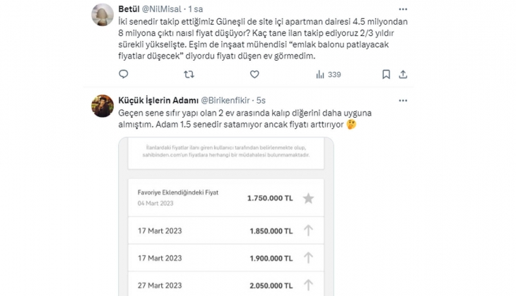 İlan sitelerinde konut fiyatları düşüyor mu? İşte o hesap!