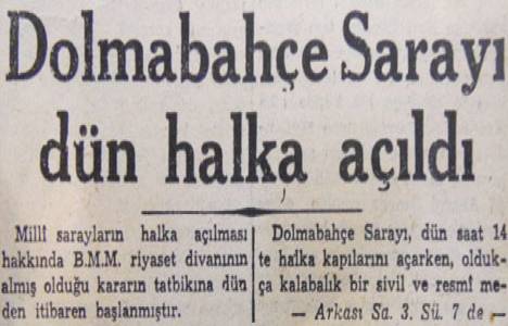 1950 yılında Dolmabahçe Sarayı halka açılmış!