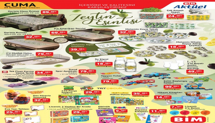 BİM 29 Temmuz Cuma aktüel ürünler kataloğu belli oldu! İşte 29 Temmuz 2022 fiyat listesi 
