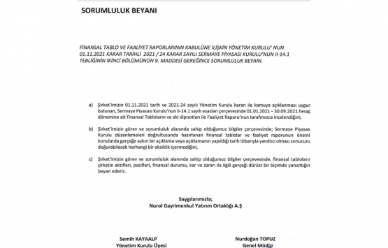 Nurol GYO ilk 9 ayda ne kadar kira geliri elde etti?
