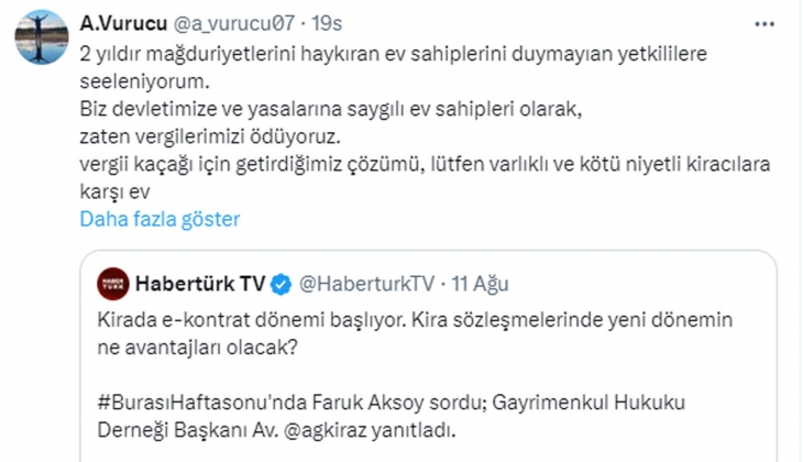 Mağdur ev sahibinden yetkililere çağrı: TBK yı düzenleyip, yavaş yargıyı hızlandırın! 