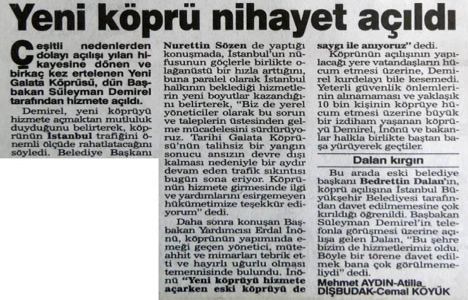 1992 yılında Galata Köprüsü hizmete açılmış!