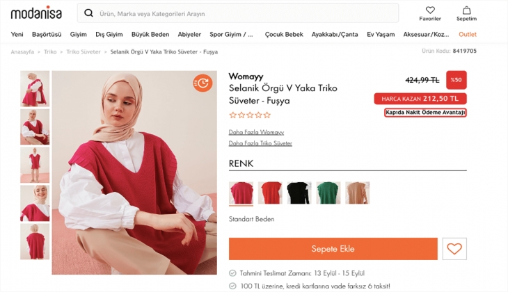 Modanisa’da 2022-23 Sonbahar/Kış Yeni Sezon ürünlerinde yüzde 50 indirim. İşte Modanisa nın 12 Eylül 2022 fiyat listesi 