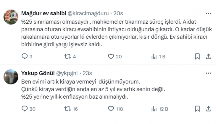 Emsali 30 bin TL olan evlerde 3-5 bin TL ye oturuyorlar: Kimse kötü niyetli kiracıları finanse etmeye mecbur değil!