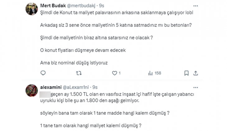 Büyükşehirlerdeki 1-5 milyon TL arasında olan 2+1,3+1 evler değerinde, geri kalanı balon!