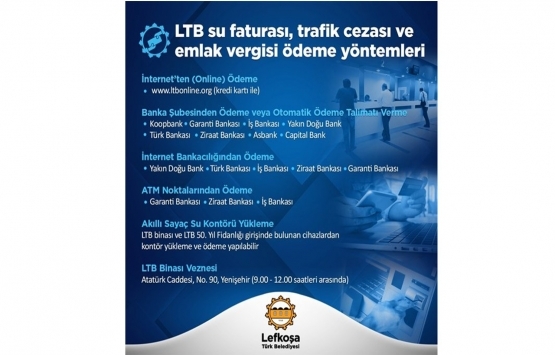 Lefkoşa Türk Belediyesi nden internetten emlak vergisi ödeme fırsatı!