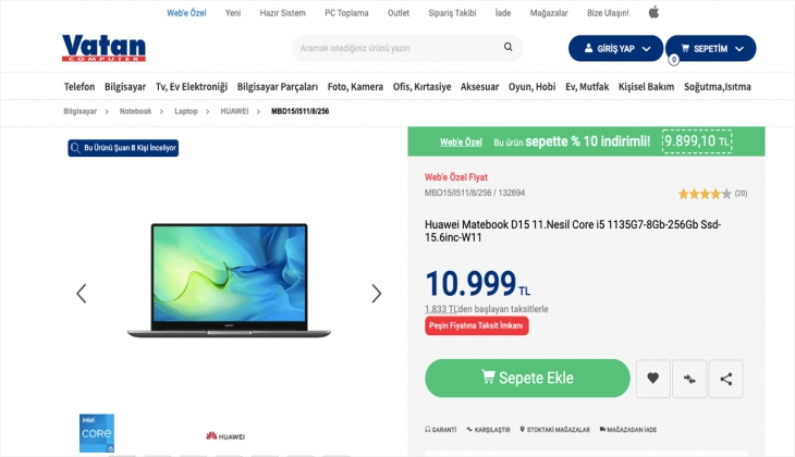 Vatan Bilgisayar’dan bu geceye özel fırsatlar! Notebook lar yüzde 10 indirimli! İşte 08 Eylül 2022 fiyatları